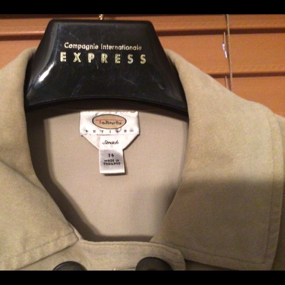 Women’s Talbots Petite Stretch  Size 14 Tan Jacket - Picture 2 of 3